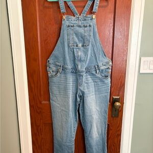 Maternity Blue Denim Overalls